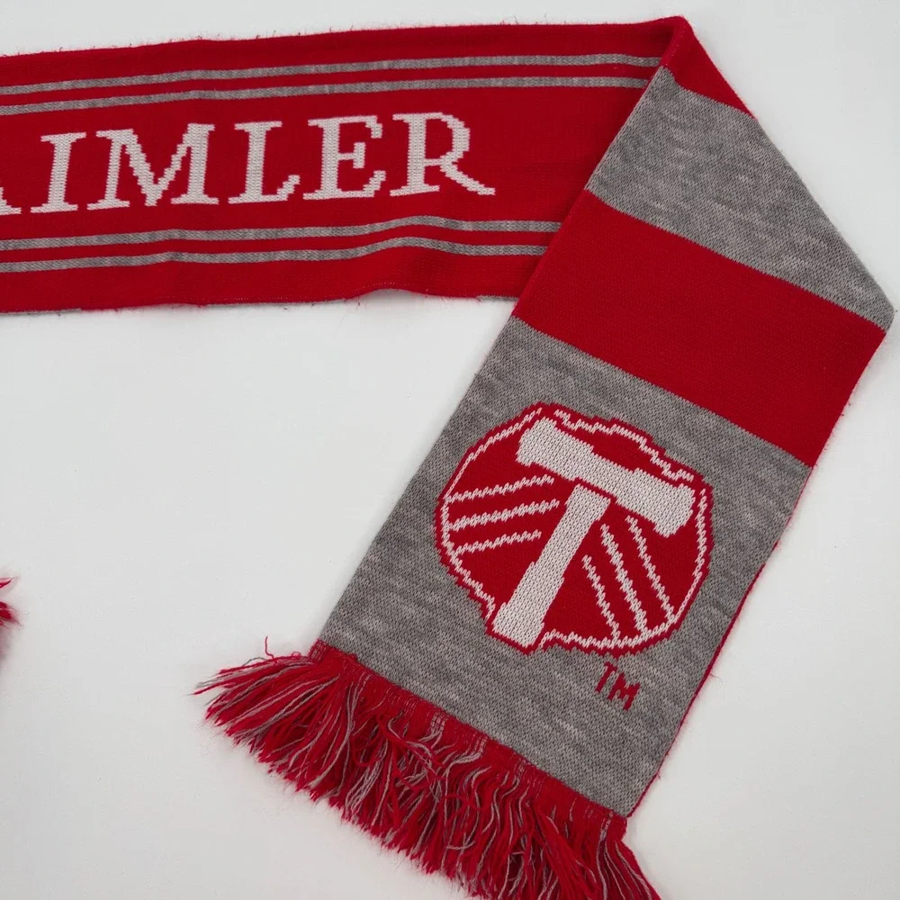 Daimler Portland‎ Timbers Knit Scarf Red Gray Logo Acrylic Made in Turkey